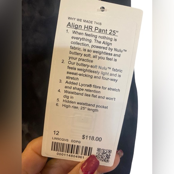NWT Lululemon align HR pants Size 12 - Picture 4 of 4